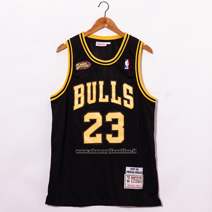 Maglia Chicago Bulls Michael Jordan #23 1998 Nba Fianls Throwback Nero